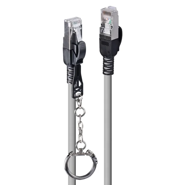 0.3m Cat.6A S/FTP Sicherheits-Netzwerkkabel, grau