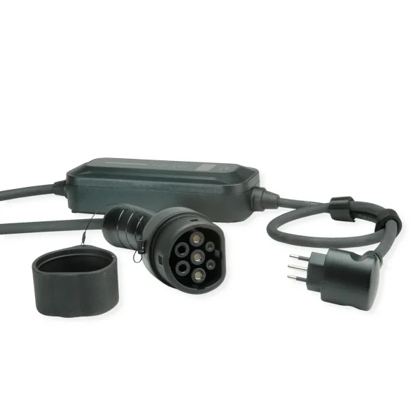 ROLINE Tragbares E-Auto Ladegerät, CEI23-50 (IT, Typ-L) & Typ2 Stecker, 1-phasig, Mode 2, 16 A, 3,6 kW, 7,5 m