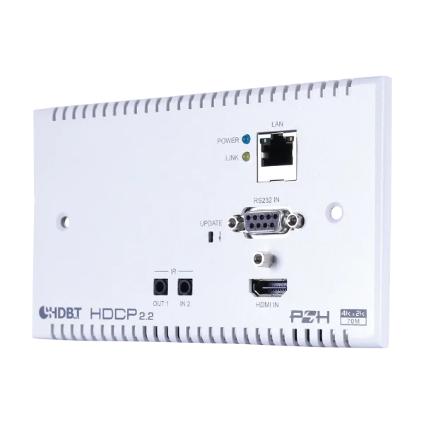 HDMI over Cat5e/6/7 Wall-Plate Extender with LAN/ IR/RS-232/PoH (4K@60 420 up to 70M)