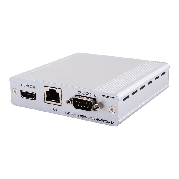HDMI over CAT5e/6/7 Receiver with 24V PoC and LAN Serving