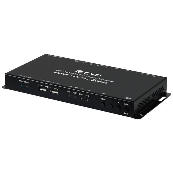 UHD+  2x1 HDMI/DP AV over IP Transmitter with Preview
