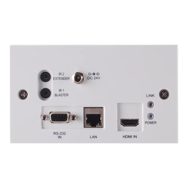 4K60 (4:2:0) HDMI over HDBaseT Wallplate Transmitter with IR, RS-232, Bidirectional PoC & LAN (2 Gang UK)