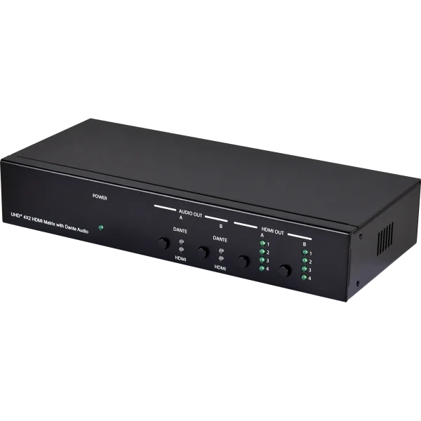 UHD+  4x2 HDMI Matrix with Dante Audio