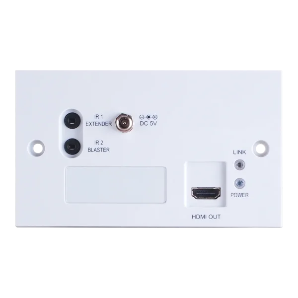 HDMI over HDBaseT Wallplate Receiver with IR (2 Gang UK) (4K@60 420 up to 60M)
