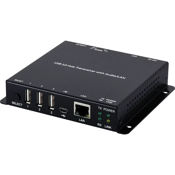 USB 2.0 Hub Transceiver with Audio/LAN