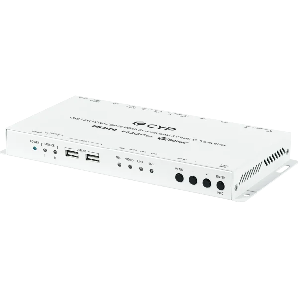 UHD+ 2x1 HDMI/DP to HDMI Bi-directional AV over IP Transceiver W/USB 2.0 HUB