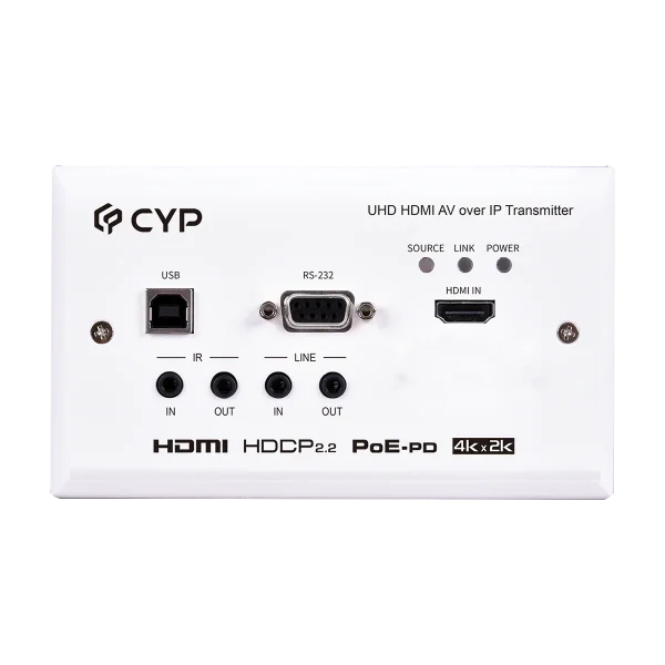 HDMI over IP Transmitter with USB/KVM Wall Plate Extender