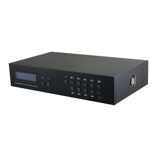 HDBaseT™ 8×8 HDMI over CAT5e/6/7 Matrix with 48V PoH and LAN Serving
