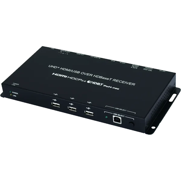 UHD+ HDBaseT to HDMI Receiver with USB (4K@60 444 up to 100M)