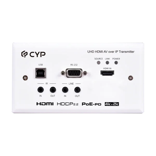 HDMI over IP Transmitter with USB/KVM Wall Plate Extender