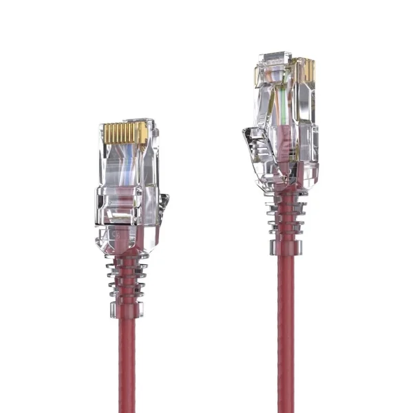Premium Slim Cat.6 Patchkabel, RJ45, UTP, LSZH - 1.00m, rot