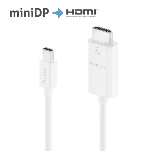 Premium Active 4K Mini-DisplayPort-/HDMI-Kabel – 1.00m, weiß