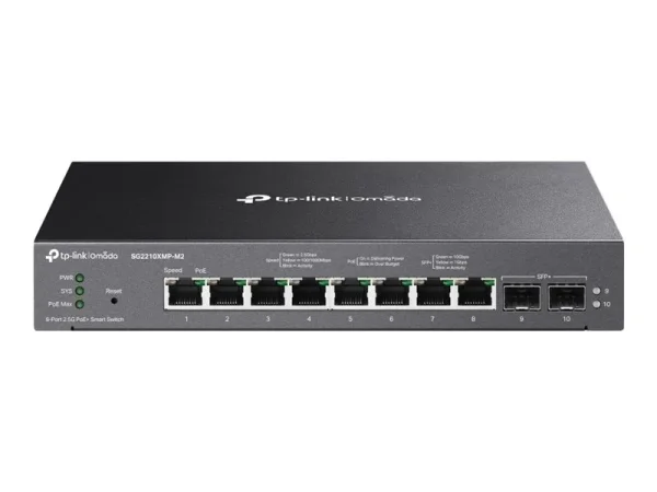 TP-LINK Switch SG2210XMP-M2 10x2,5Gbit/2xSFP+ Managed PoE+ (160W) Omada SDN