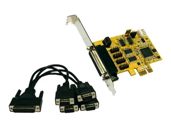 IO Exsys PCIe 4x Seriell DB9 (EX-44044-2) LP inkl. Low-Profile Slotblech