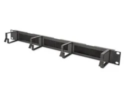 CABLE MANAGEMENT PANEL 19IN 1U BRUSH ENTRIES 4XCABLERINGS BLACK