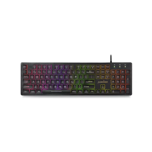 Perixx PERIBOARD-317RGB, US, beleuchtete Tastatur, kabelgebunden, schwarz