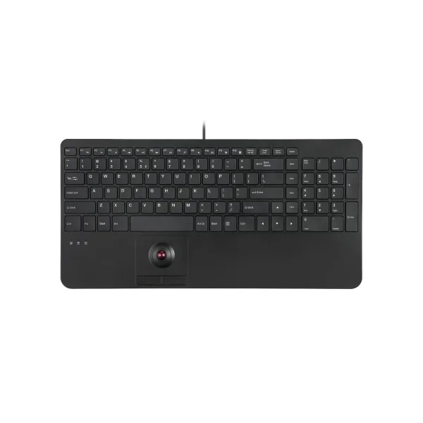 Perixx PERIBOARD-538 H US USB-Tastatur mit Trackball, Scherentasten, 2× USB-Hub
