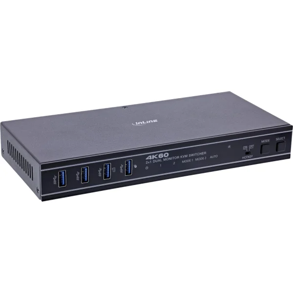 InLine® KVM Switch, 2-fach, HDMI, 4K60Hz, Dual Monitor