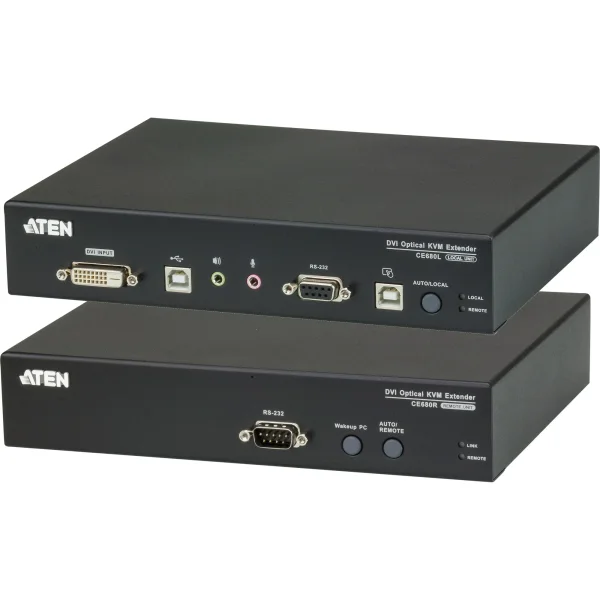 ATEN CE680 Konsolen-Ext., DVI über LWL, USB, RS232, m. Audio, max. 600m via LWL