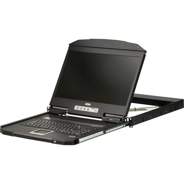 ATEN CL3100NX FR Kurze Tiefe Single Rail 18,5"-LCD Konsole (USB, VGA), FR-Layout