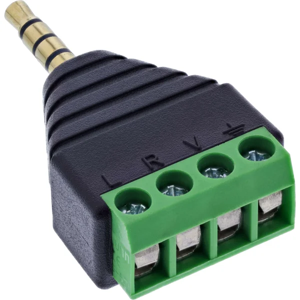 InLine® Adapter 3,5 mm Klinke 4-pol Stereo/Mikro auf Terminalblock, schwarz