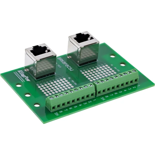 InLine® Terminalblock, 2x RJ45 Buchse, nach oben, für Hutschiene