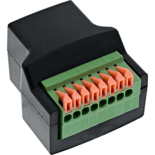 InLine® RJ45 Buchse an Terminalblock, 8-polig, Push-In-Klemme