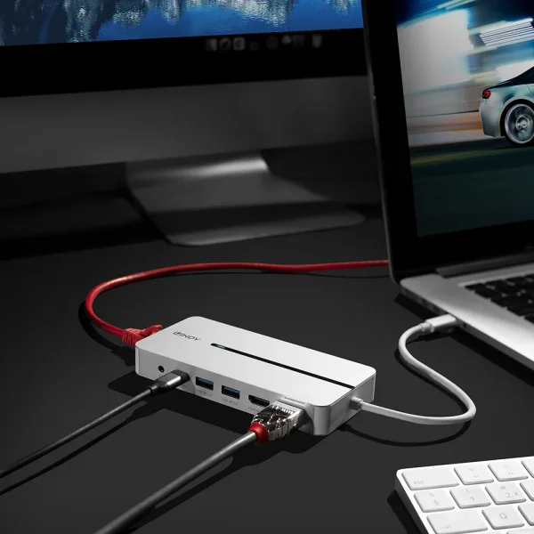 DST-Mx Duo, USB C Laptop/MacBook Mini Dockingstation mit 4K-Unterstützung bei 2 Displays & 100W Pass-Through-Laden