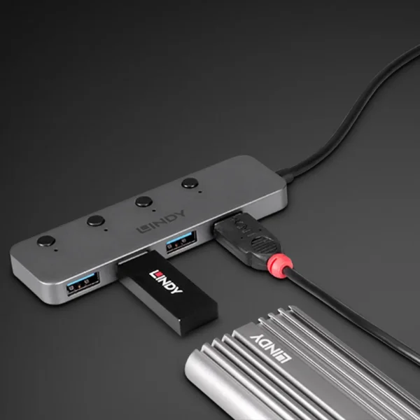 4 Port USB 3.2 Typ C Hub mit Ein-/Ausschalter