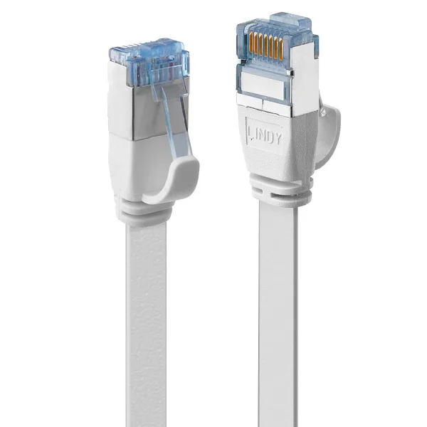 10m Cat.6 U/FTP  Flachband-Netzwerkkabel, weiß