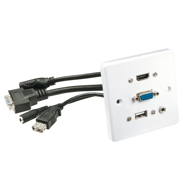 Wandanschlussplatte VGA/HDMI/USB/3.5mm Stereo