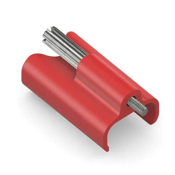 Satz mit 10 Stück - Abnehmbarer Tru-Lock-System Clip für PureInstall USB-C Kabel - rot