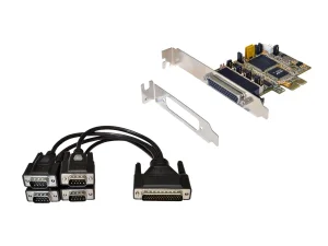 IO Exsys PCIe 4x Seriell DB9 (EX-44384) LP+++ inkl. Low-Profile Slotblech