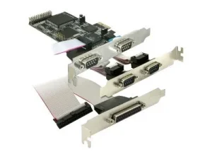 IO Delock PCIe 4x seriell RS-232 + 1x parallel LP+++ inkl. Low-Profile Slotblech