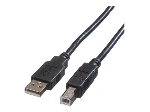 ROLINE USB2.0 Kabel Typ A-B schwarz 0,8m