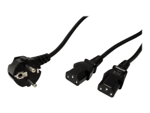 VALUE Y-Netzanschlusskabel schwarz 2m