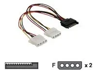 DELOCK Adap Pow. SATA 15pin->2x4p/Bu20cm