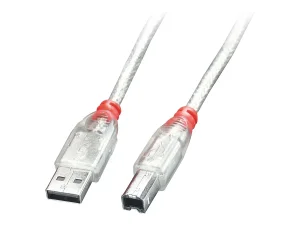 LINDY USB 2.0 Kabel Typ A/B, transparent