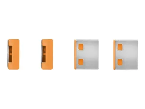 LINDY USB Portschloesser 4xORANGE+Key