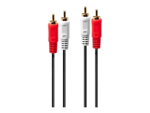 LINDY Audiokabel 2xRCA male/male 20m