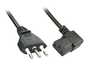 LINDY 2m abgewinkeltes IEC Netzkabel IT