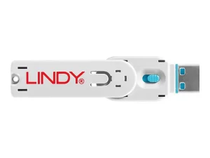 LINDY USB Portschloesser 4xBLAU+Key