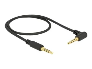 DELOCK KlinkenKabel 3,5 mm 4 Pin 0,5m bl