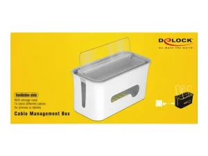 DELOCK Kabelmanagement Box weiss / grau