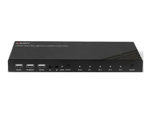 LINDY 4 Port HDMI 18G USB 2.0 Audio KVM