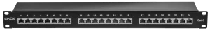 Cat.6 Patchpanel 24p STP 1HE Schwarz