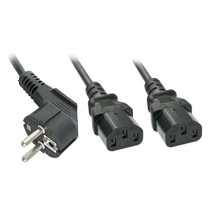 2m Netzkabel Schuko an 2x C13