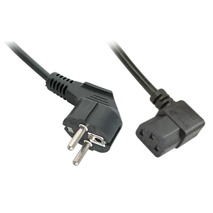 3m Netzkabel Schuko an C13 gewinkelt