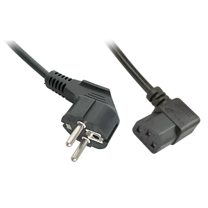 2m Netzkabel Schuko an C13 gewinkelt
