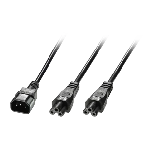 2.5m Netzkabel C14 an 2x C5